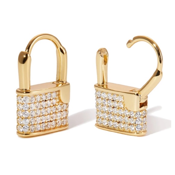 ✨Dainty Austrian Crystal Padlock Earrings✨ - Picture 2 of 5